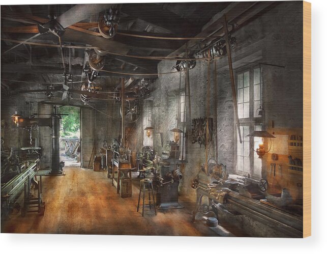 Machinist Wood Print featuring the photograph Machinist - The Millwright by Mike Savad