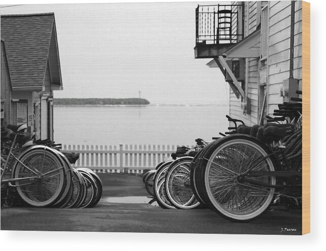 Mackinac Island Wood Print featuring the photograph Mackinac Island Bikes by Jackson Pearson