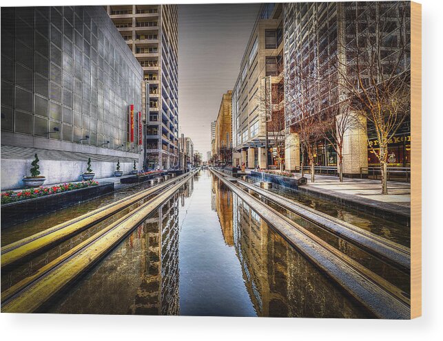 Houston Wood Print featuring the photograph Main Street Square by David Morefield