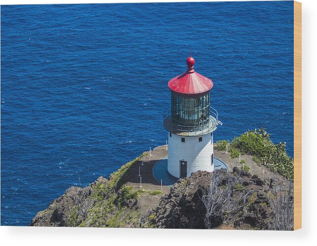 Sea Wood Print featuring the photograph Makapuu Lighthouse 3 by Leigh Anne Meeks