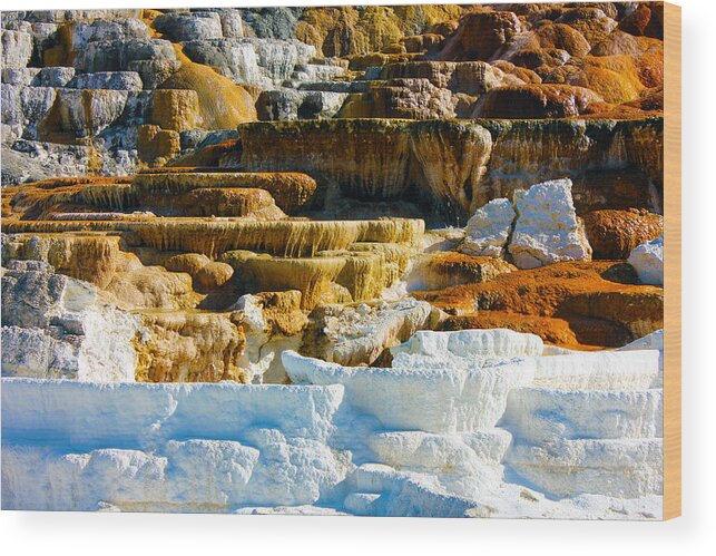 Mammoth Hot Springs Wood Print featuring the photograph Mammoth Hot Springs Rock Formation No1 by Josh Bryant