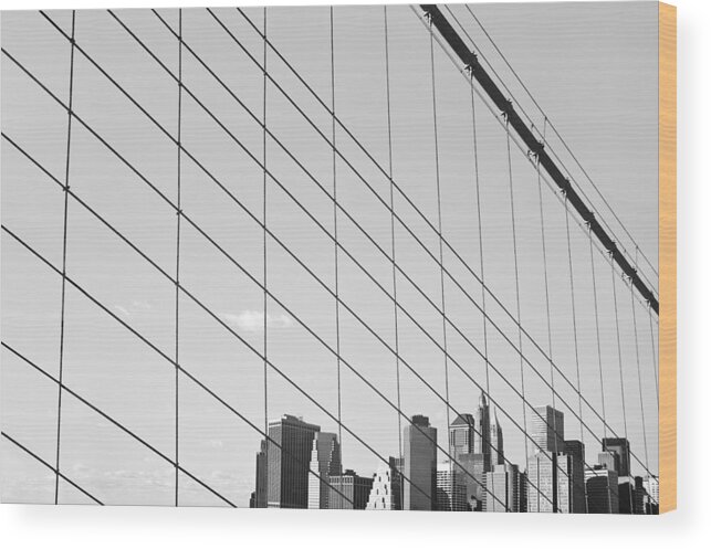 New York Wood Print featuring the photograph Manhattan from Brooklyn Bridge by Ilker Goksen