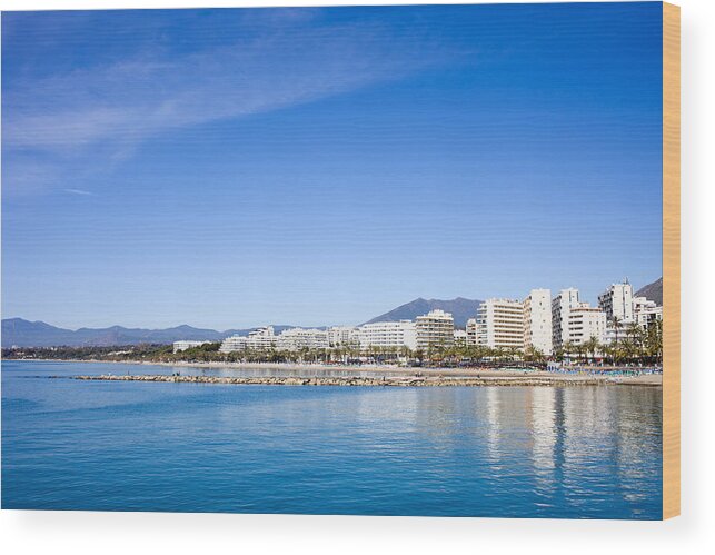 Marbella Wood Print featuring the photograph Marbella Skyline in Spain by Artur Bogacki