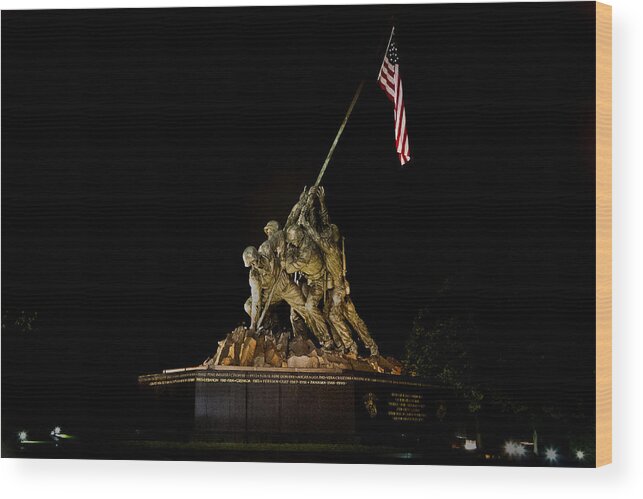 Us Marines Wood Print featuring the photograph Marine Corp Memorial by Jerry Gammon