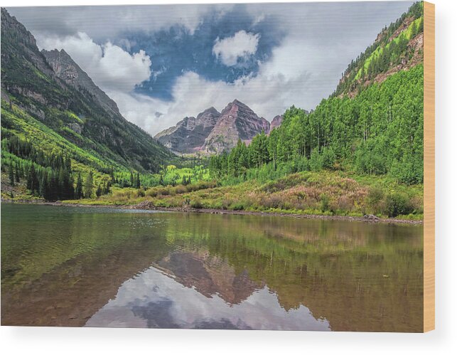 Tranquility Wood Print featuring the photograph Maroon Bells by D Williams Photography
