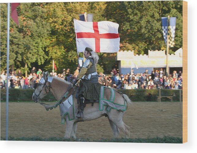 Maryland Wood Print featuring the photograph Maryland Renaissance Festival - Jousting and Sword Fighting - 121215 by DC Photographer