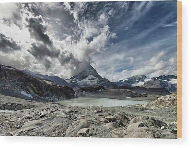 Tranquility Wood Print featuring the photograph Matterhorn by Photo By Claude-olivier Marti