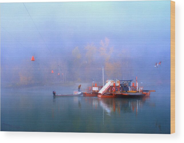 Beautiful British Columbia Wood Print featuring the photograph McCLURE FERRY by Theresa Tahara