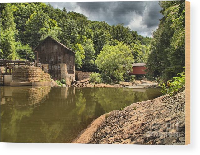 Mcconnells Mill State Park Wood Print featuring the photograph McConnells Mill Landscape by Adam Jewell