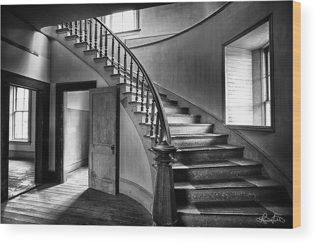 Hotel Wood Print featuring the photograph Meade Staircase by Renee Sullivan