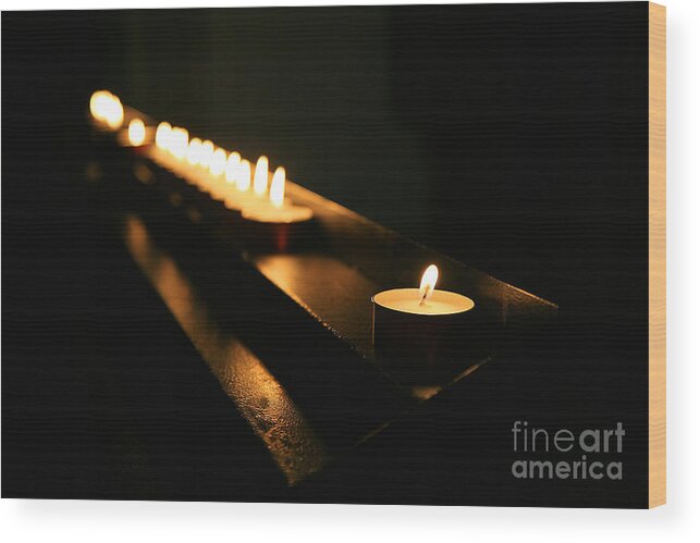 Church Wood Print featuring the photograph Memory Flame by Kate McKenna