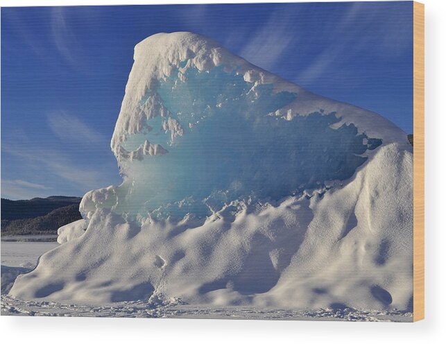 Ice Wood Print featuring the photograph Mendenhall Ice by Cathy Mahnke