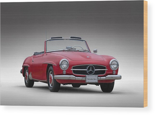 Mercedes Wood Print featuring the digital art Mercedes-Benz 190 SL by Douglas Pittman