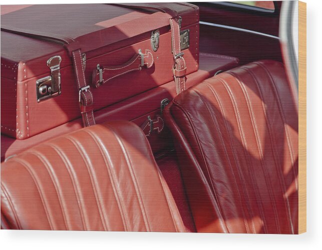 Mercedes Benz Wood Print featuring the photograph Mercedes-Benz 300 SL Gullwing 1956 Suitcase by Maj Seda