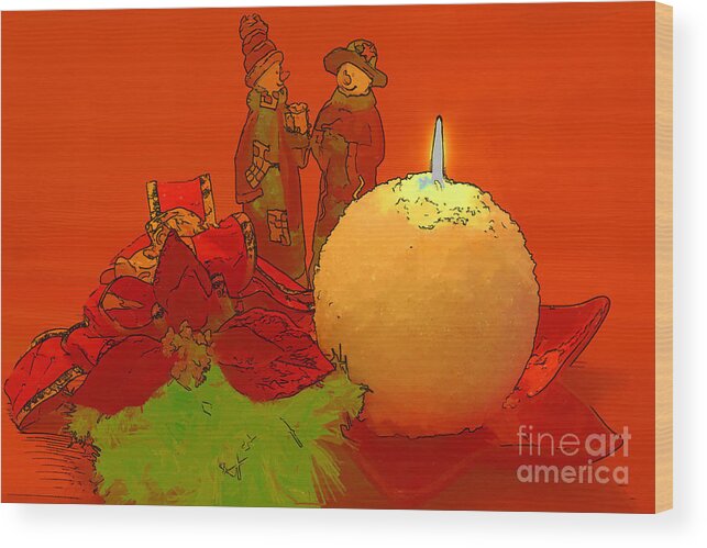 Greeting Card Wood Print featuring the photograph Merry Christmas by Teresa Zieba