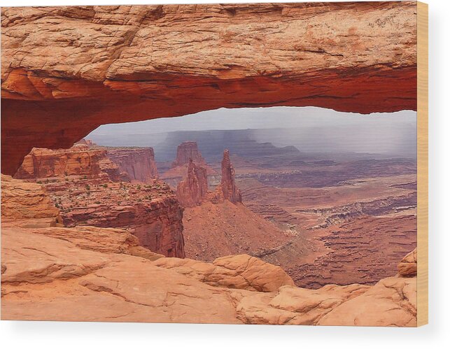 Mesa Arch Wood Print featuring the photograph Mesa Arch in Canyonlands National Park by Mitchell R Grosky
