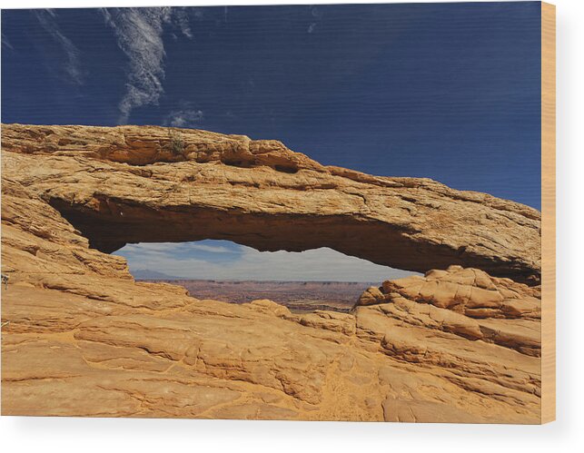 Canyon Wood Print featuring the photograph Mesa Arch Window View by Jonathan Davison