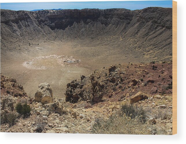 Meteor Crater Wood Print featuring the photograph Meteor Crater Arizona by Kathleen Scanlan