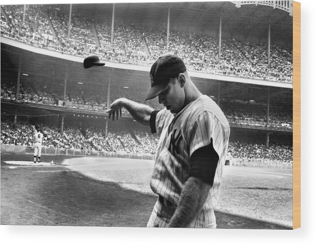 Mickey Wood Print featuring the photograph Mickey Mantle by Gianfranco Weiss