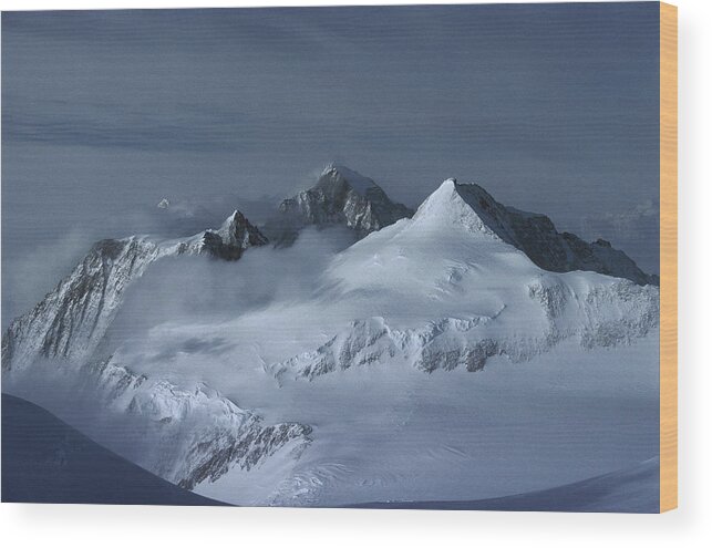 Feb0514 Wood Print featuring the photograph Midnigh Tview From Vinson Massif by Colin Monteath