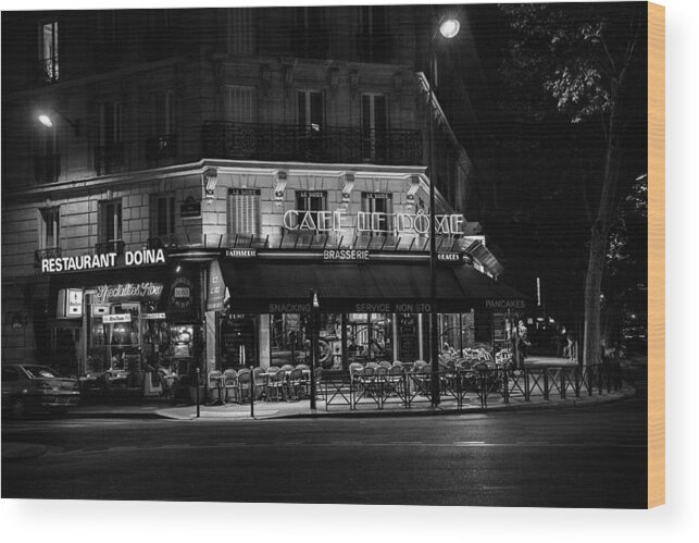 Paris Midnight In Paris Wood Print featuring the photograph Midnight in Paris by Ian Good