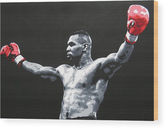 Mike Tyson Wood Print featuring the painting Mike Tyson 1 by Geo Thomson