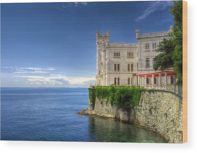 Miramare Wood Print featuring the photograph Miramare Castle side view by Ivan Slosar