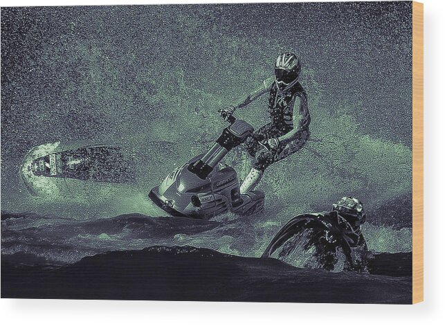 Sports Wood Print featuring the photograph Scary Split-Second at Sixty MPH by Joy McAdams