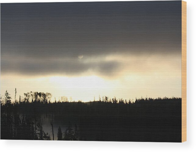 Clouds Wood Print featuring the photograph Misty Sun by Lynne McQueen