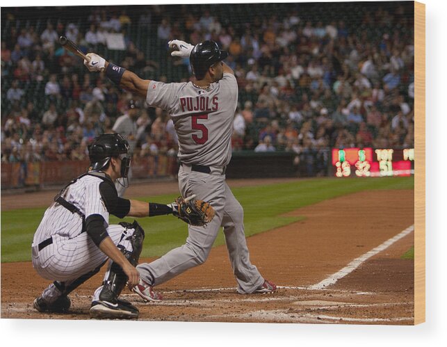 St. Louis Cardinals Wood Print featuring the photograph MLB BASEBALL: AUG 31 Cardinals at Astros by Icon Sports Wire