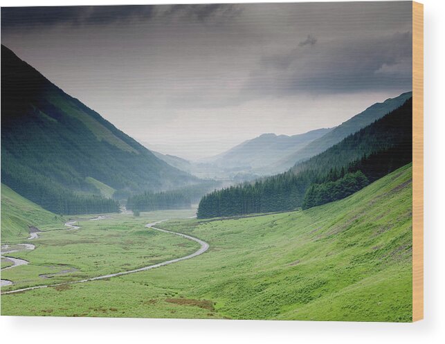 Tranquility Wood Print featuring the photograph Moffat Water From Near The Grey Mares by Iain Maclean
