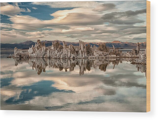 Lake Wood Print featuring the photograph Mono Lake Reflections by Cat Connor