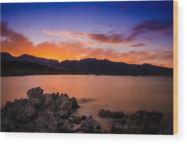 Mono Lake Wood Print featuring the photograph Mono Lake Sunset by La Rae Roberts