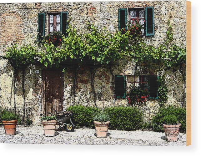 Italy Wood Print featuring the photograph Monterigione Italy by Marsha Young