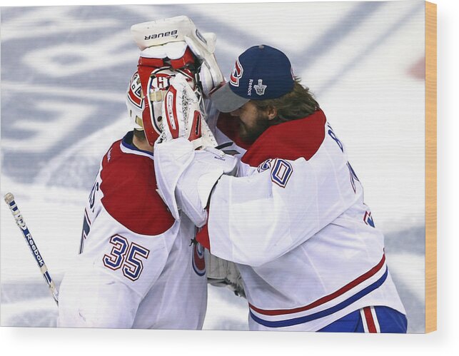 Playoffs Wood Print featuring the photograph Montreal Canadiens v New York Rangers - Game Three by Elsa