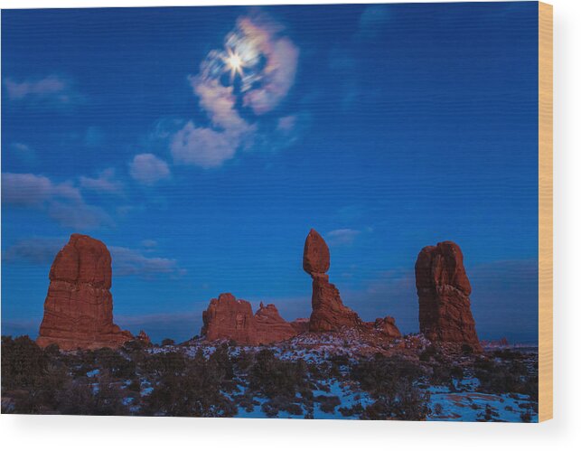 Landscape Wood Print featuring the photograph Moon Torch by Jonathan Nguyen
