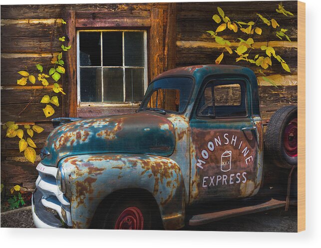 1950s Wood Print featuring the photograph Moonshine Express by Debra and Dave Vanderlaan