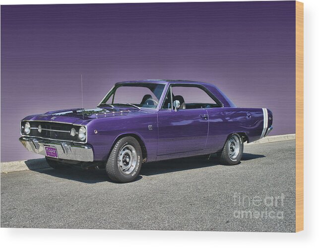 Dodge Wood Print featuring the photograph Mopar Purple Skies by Randy Harris