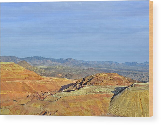Morenci Mine Wood Print featuring the photograph Morenci - A Beauty of a Copper Mine by Alexandra Till