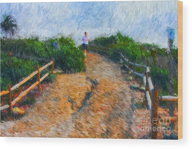 Jogging Wood Print featuring the photograph Morning Jog by Tom Griffithe