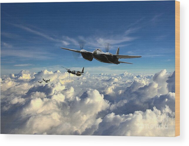 Mosquito Wood Print featuring the digital art Mosquito Force by Airpower Art