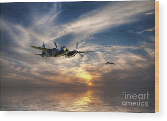 Mosquito Wood Print featuring the digital art Mossies Head Home by Airpower Art