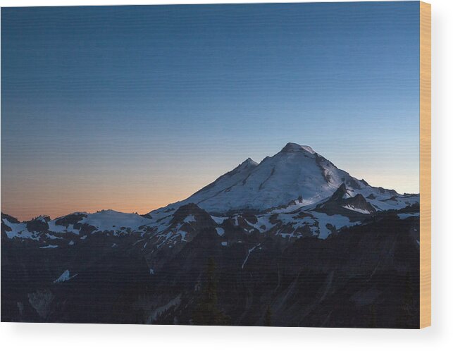 Alpine Wood Print featuring the photograph Mount Baker at Sunset by Michael Russell