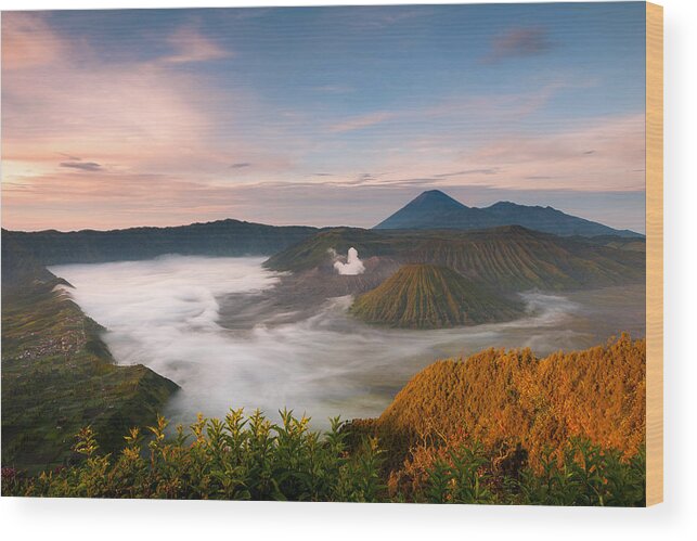 Mount Bromo Wood Print featuring the photograph Mount Bromo Sunrise by Andrew Kumler