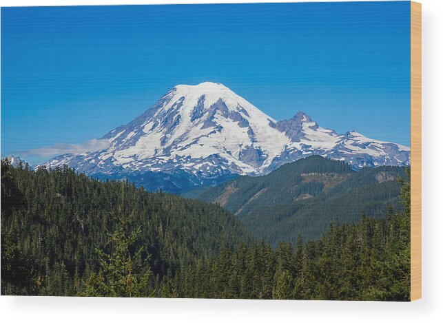 Landscape Wood Print featuring the photograph Mount Rainier by John M Bailey