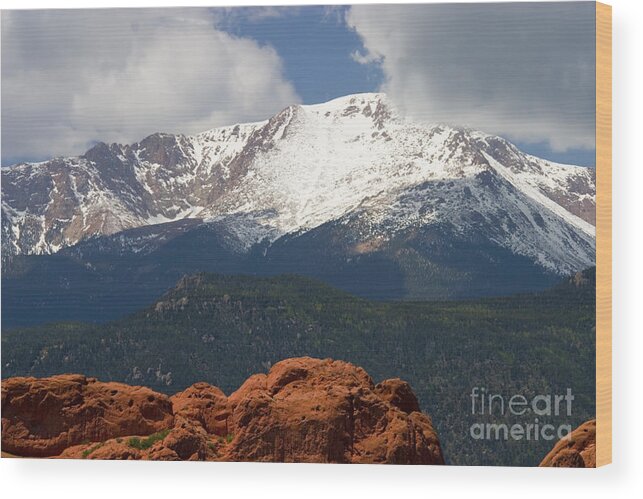 Garden Of The Gods Wood Print featuring the photograph Mountain Clouds by Steven Krull