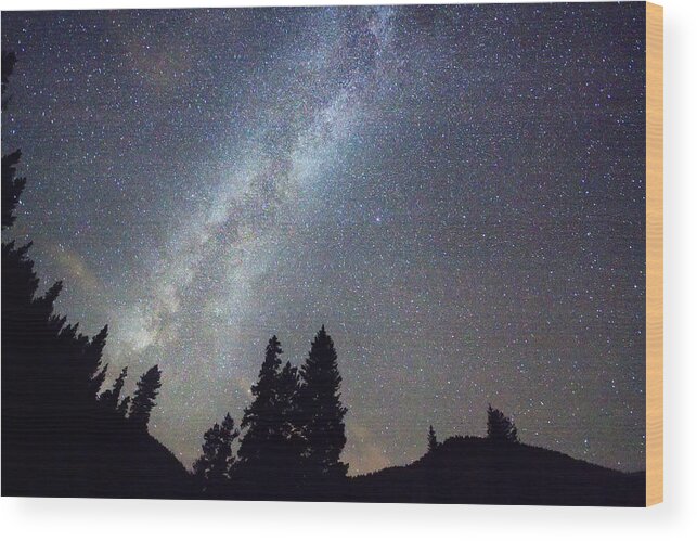 Stars Wood Print featuring the photograph Mountain Milky Way Stary Night View by James BO Insogna