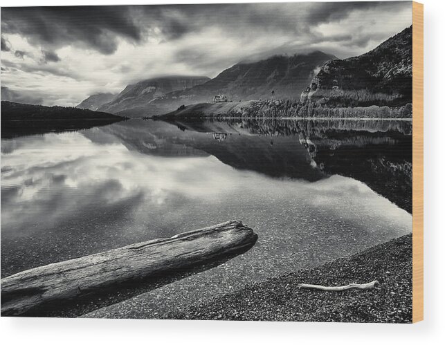 Mountain Wood Print featuring the photograph Mountain Prince in BW 2 by David Buhler