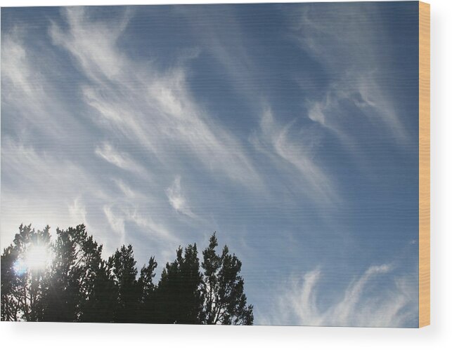 Clouds Wood Print featuring the photograph Mountain sky by David S Reynolds