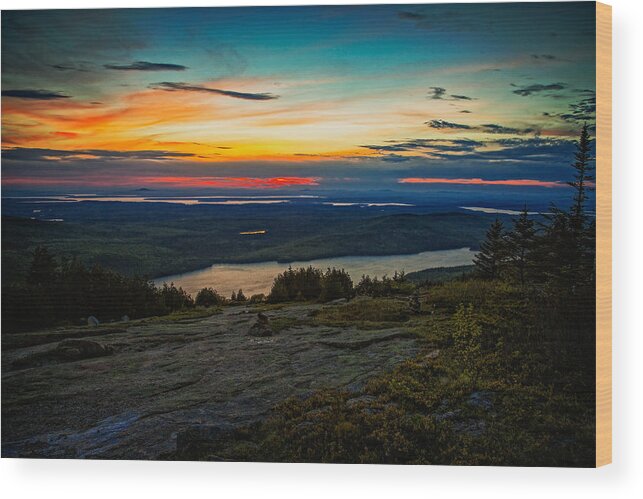 Cadillac Wood Print featuring the photograph Mountain Sunset by Dave Files